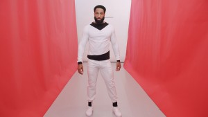White/Black Billboard sweatshirt. White/black Billboard sweatpant.