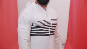 White/black Billboard hoodie.