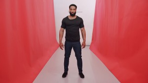 Carbon epaulet s/s tee. Medium indigo Street jean.